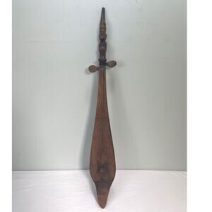 Vintage Hand Carved Wood Hasapi Batak Lute Instrument Indonesia 25"